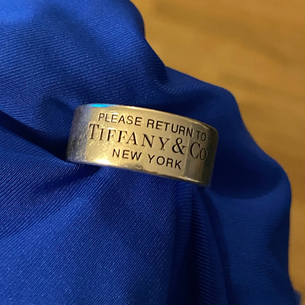 Size 13 Return to Tiffany Diamond Ring Band in Sterling Silver Mens Unisex